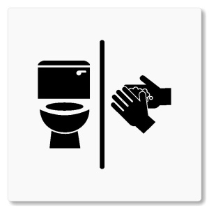 WC, umývárna, 80x80mm, bílá, Nevada